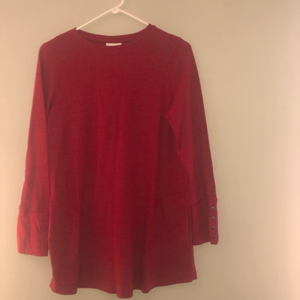 J Jill thermal pink shirt. Long sleeve. Buttons on sleeve very cute